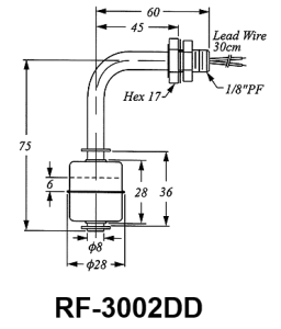 High Temperature Metal (SUS316) Mini Float Switch - RF-3002DD